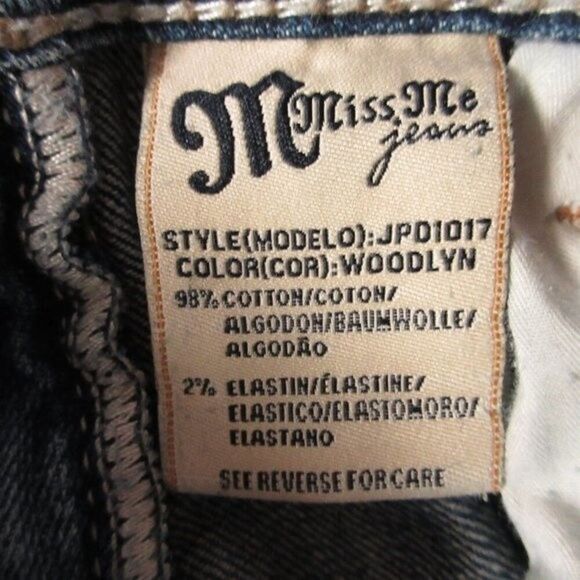 MISS ME Irene Boot Cut Embellished Jeans Womens Sz 28 (29) Wide Leg Flared Denim - Picture 8 of 16